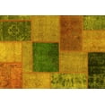 thumbnail image 1 of Ahgly Company Machine Washable Indoor Rectangle Patchwork Yellow Transitional Area Rugs, 8' x 10', 1 of 4
