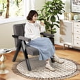 thumbnail image 4 of Oversized Accent Chair with Metal Frame & Armrests Mid-century Modern Armchair For Daily Life, 4 of 9