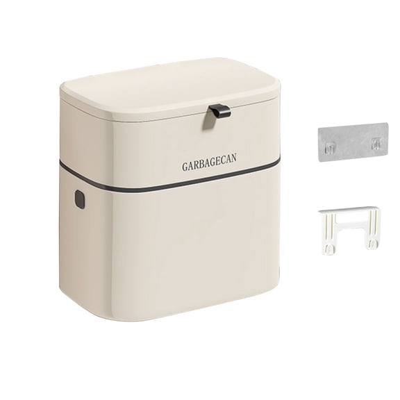 Kitchen Compost Bin with Lid 7L Waste Bin Wall Mounted Hanging Garbage Can Trash Bin for Countertop，Bathroom，Bedroom
