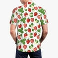 thumbnail image 3 of Balery Strawberry Printed Men’s Short Sleeve Polo Shirt, Midweight Men's Shirt,Golf Polo shirts -4X-Large, 3 of 8
