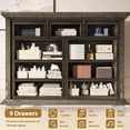 thumbnail image 7 of 9 Drawer Dressers for Bedroom,Farmhouse Dresser with 6 Solid Wood feet,63" Wide Wooden Chest of Drawers for Bedroom,Living Room, Hallway, 7 of 7