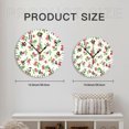 thumbnail image 7 of YladaFaie Strawberry Clock Wall Decor Battery Operated Floral Clocks Spring Wall Clock Round Wall Clock 10 in Non Ticking Quartz Analog Bathroom Clock, 7 of 7