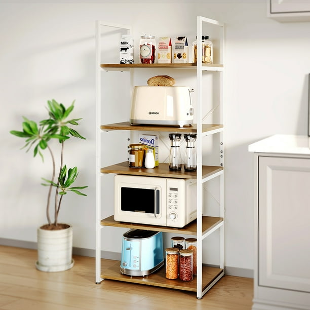 Mueble Librero Organizador Multiusos para Cocina, Sala o Estudio con 4 Ganchos Laterales Organizador Funcional para el Hogar