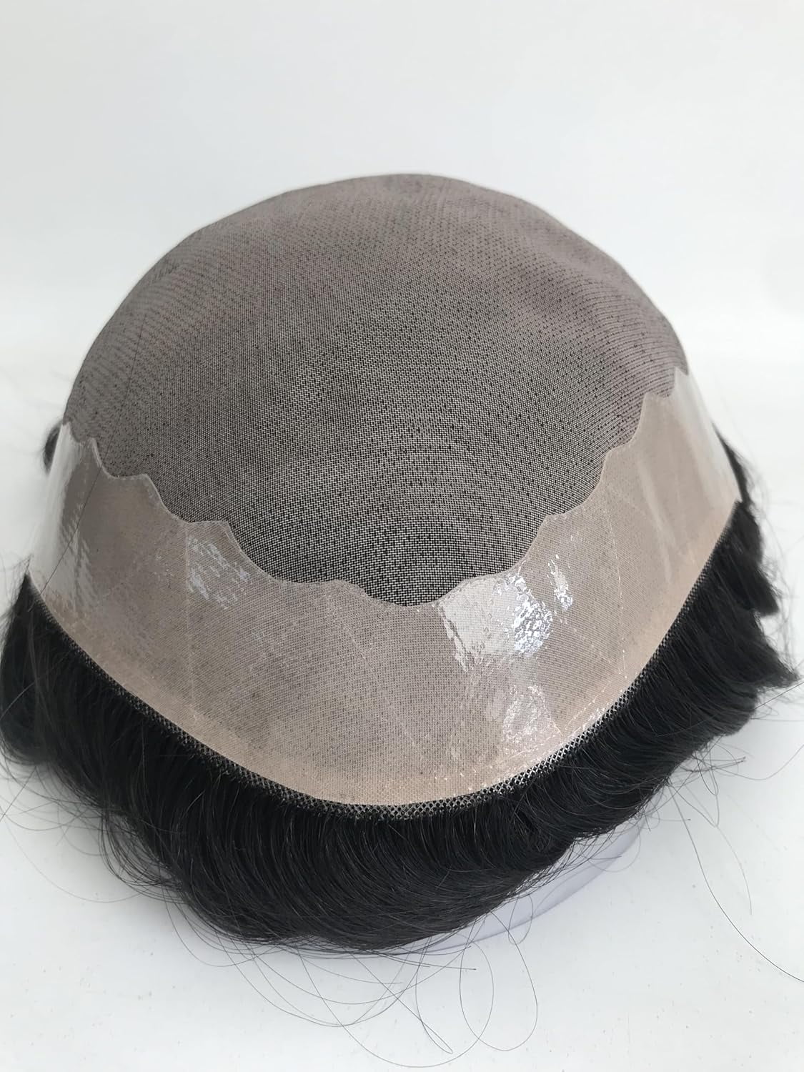 Duro Mono Base Men Toupee 100% Human Hair Hair Replacement System for Men Natural Black Wig Invisible Hairline