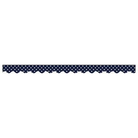 UPC: 0088231954323 | Teacher Created Resources Toddler – 12th Grade Border Trim Navy Polka Dots 12/Pack TCR5432