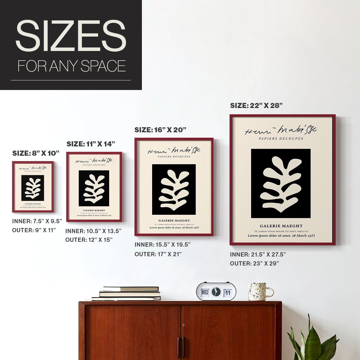 Matisse CL Framed Print in Red Solid Wood 11 x 14 Framed Print