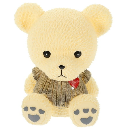 FONDOTIN cute piggy bank bear Piggy Bank Grey Coin Storage Special Occasions 1Set