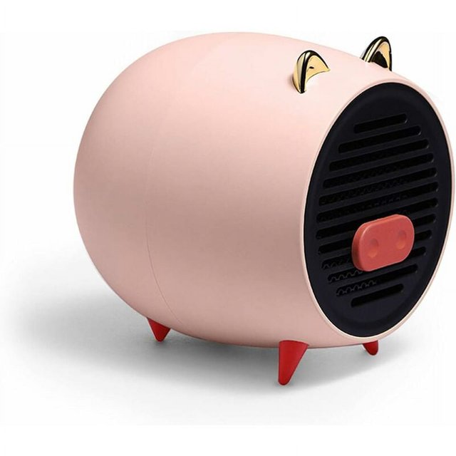 Calentador eléctrico portátil Calentador de espacio personal para calefacción interior Oficina Hogar Camping Termostato ajustable Rosa