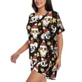 thumbnail image 2 of Bingfone Cute Dog Panda Print Pajamas Sets for Women Soft Short-Sleeved Pjs with Lounge Shorts Two Piece Sleepwear, 2 of 8