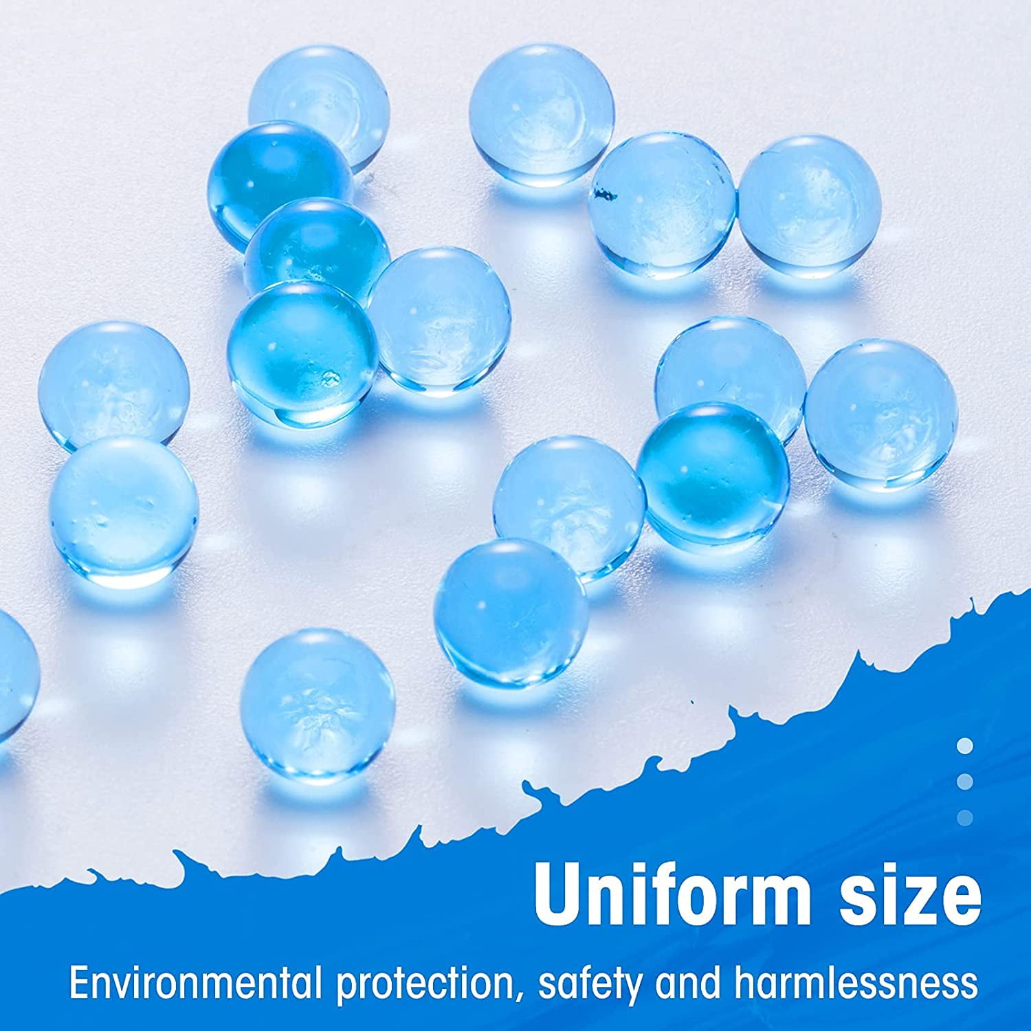 Adofi Water Balls Beads Refill Ammo (7-8 mm, 6 Pack, 10000 Pieces Per Pack),Gel Splater Ball Blaster Bullets Made of Non-Toxic Eco Friendly Water Ball Compatible with Gel Ball Blaster Toy