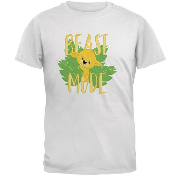 Beast Mode Cute Lion Cub Mens T Shirt White 3X-LG