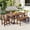 Brown, variant on 6 Pieces Patio Dining Set, All-Weather Outdoor Acacia Wood Furniture Set with 1 Bench & 4 Chairs for Garden, Backyard, Balcony, Brown
