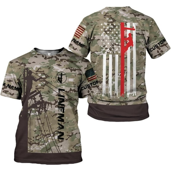 Personalized Lineman 3D Print Hoodies Unisex Pullover Hoodie Gift For Men, Women, Full Size S-5XL For Men Women (T-shirt, S)