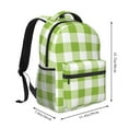 thumbnail image 2 of Fotbe White Green Plaid Pattern Casual Backpack for School, Travel, and Outdoor Activities - Durable, Lightweight, and Comfortable, 2 of 5