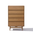 thumbnail image 6 of LuxenHome Oak Finish Manufactured Wood 48.5-Inch Tall 5-Drawer Bachelor Chest, 6 of 8