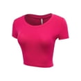 thumbnail image 3 of Women's Casual Slim Fit Short Sleeve Crew Neck Basic Crop Top T Shirts, 3 of 5