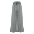 thumbnail image 4 of LEBONYARD Womens Plus Size Clearance $5,Pants for Women Dressy Casual,Fashion Womens Casual Solid Color Pants Straight Wide Leg Trousers Pants Silver L, 4 of 6