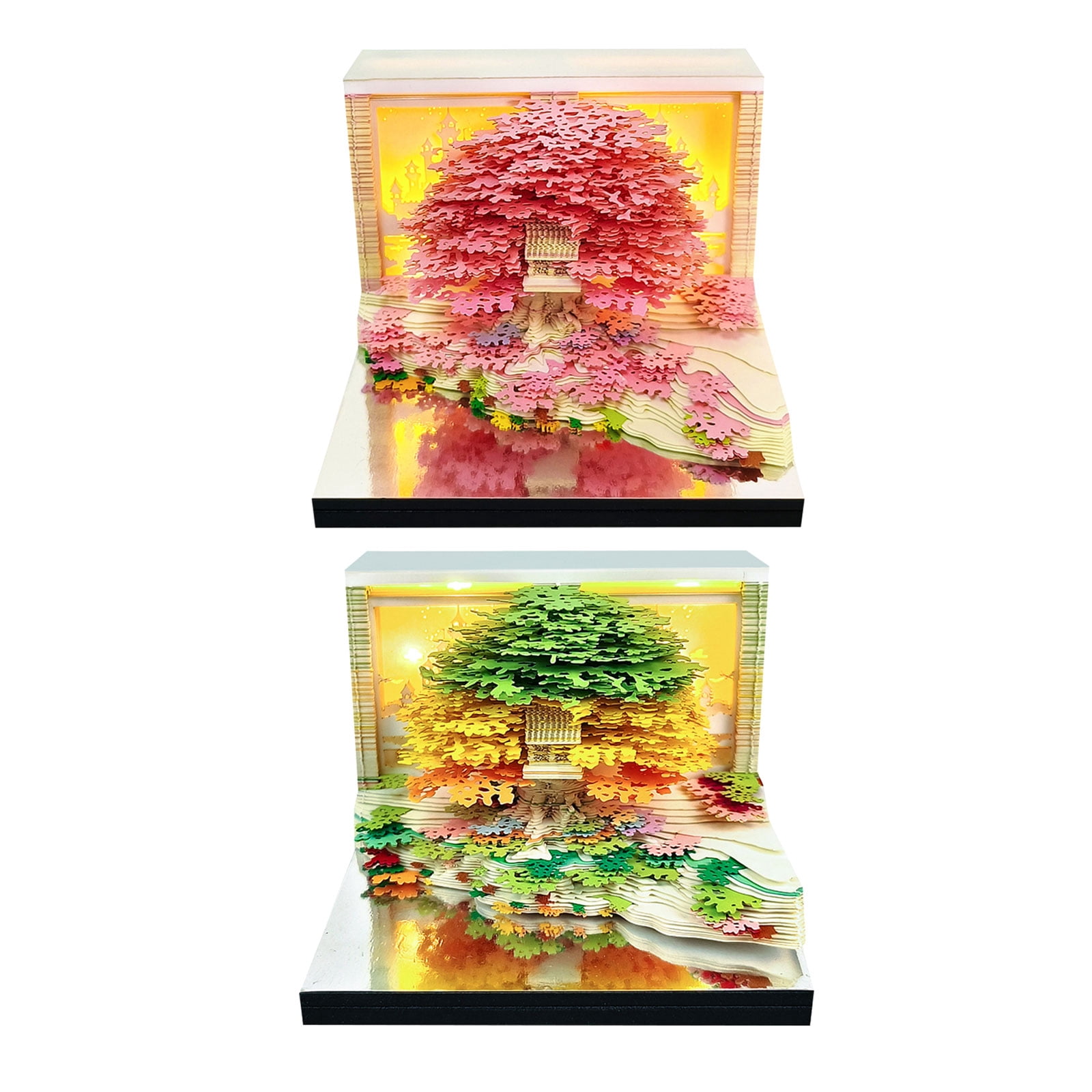 2026 Blossomy Treehouse Weekly Planner, Press Button Panes, Art Grade Paper with LED Note Panel
