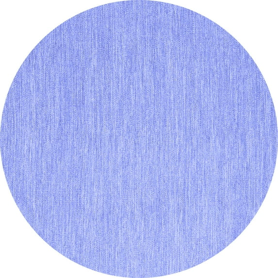 Ahgly Company Machine Washable Indoor Round Abstract Blue Contemporary Area Rugs, 3' Round
