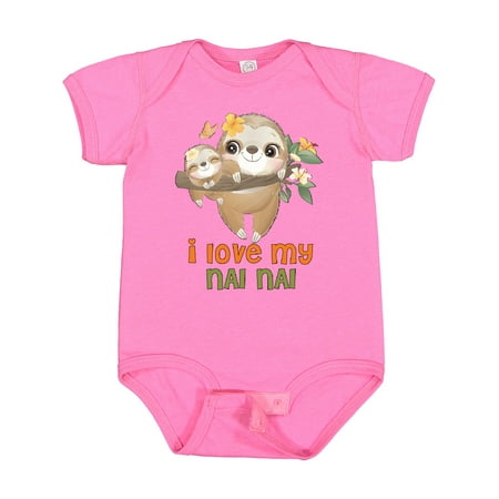 

Inktastic Sloth I Love My Nai Nai Boys or Girls Baby Bodysuit