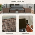 thumbnail image 5 of Outsunny 5 Piece Patio Furniture Set with Cushions, Outdoor Conversation Set with Rattan Three-Seater Sofa, Chairs & Footstools, Mixed Brown, 5 of 9