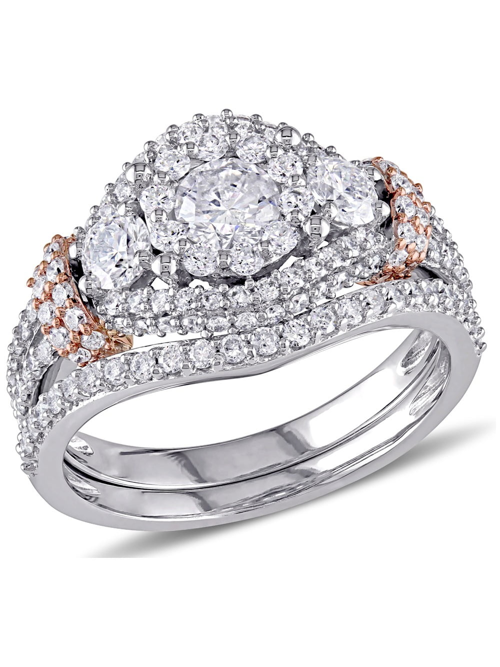 Gem And Harmony Diamond Engagement Ring and Wedding Band Set 1.50