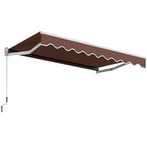 YYAo Sunshade Shelter,Patio Awning, 10 x 8.2 Feet Retractable Awning with Easy Opening Manual Crank Handle-Brown