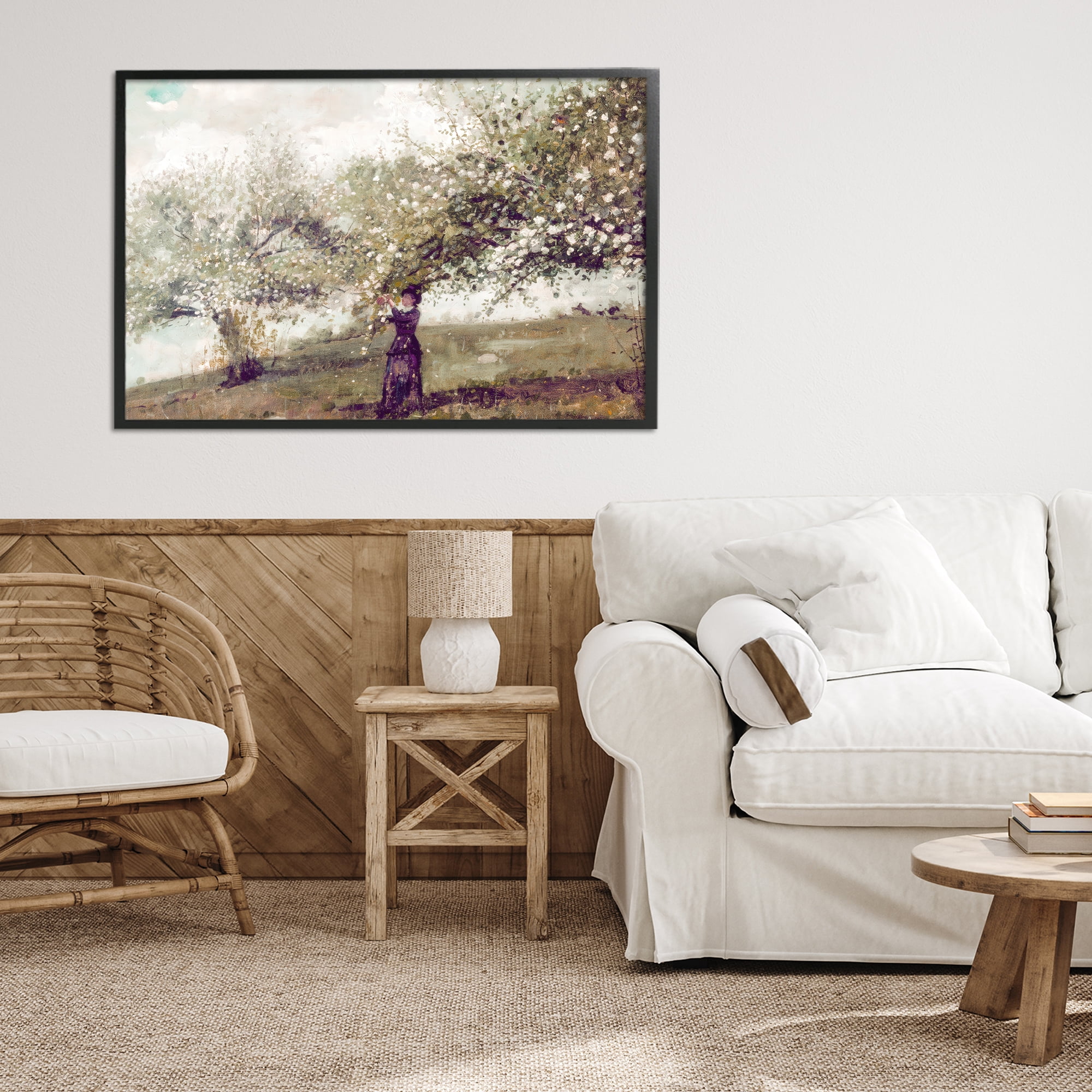 Stupell Industries Vintage Gathering Spring Blossoms Black Framed Giclee Art, design by Leah Straatsma