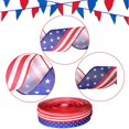 thumbnail image 3 of 2 Pcs 4th Of July Patriotic Ribbon Stars And Stripes Burlap Wired Edge Ribbon Red White Blue Decorative Ribbon For Independence Day Gift Wrapping Diy, 3 of 5