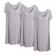 thumbnail image 1 of Camisón largo de 3 piezas para mujer, color liso, largo medio, manga corta, con copas acolchadas, para el hogar, modal, 1 of 3
