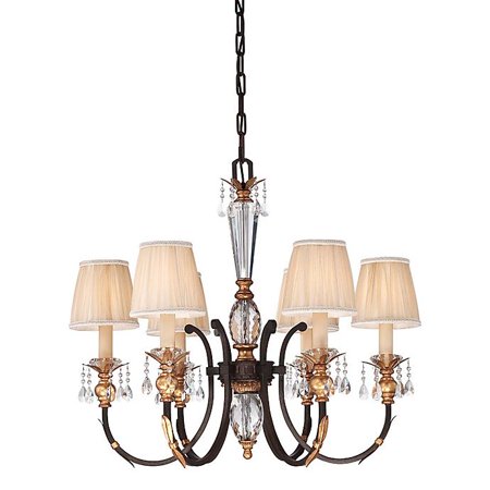 

Metropolitan Home Bella Cristallo 6-Light Chandelier in French Bronze