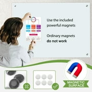 Magnetic Glass Whiteboard 48'' x 36'' Large Tempered Glass Dry Erase Board for Wall, Frameless Whiteboards Magnetic Dry Erase White Board for Wall