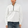 thumbnail image 2 of Hueook Oversized Sweatshirt for Women Women's Half Zip Hoodie with Contrasting Long Sleeves and A Stylish Top White XL, 2 of 6