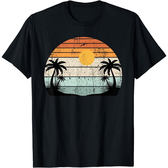 Sunshine Summer Vibes Palm Trees Beach Retro Tropical Summer T-Shirt