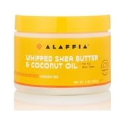 Alaffia Whipped Shea Butter & Coconut Oil Body Butter, All Skin Types, Unscented, 4 oz