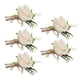 thumbnail image 5 of uds flor en el ojal de boda Pin ramillete de flores artificiales de plástico fijo para novia y novio champán, 5 of 5