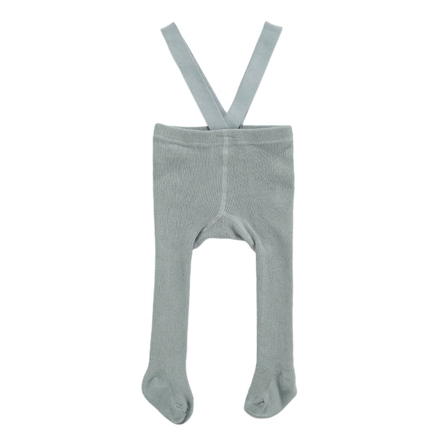 Mialoley Newborn Baby Suspender Overall Pantyhose High Waist Ribbed Knit Tights