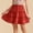 F-17Red, variant on ZHOGXU Women Skirt Summer Elastic Waist Tie Front Solid Color Ruffle A Line Fashion Comfortable Skirt For Casual Daily Wear,Beige,L