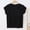 Black, variant on Womens Solid Color Cap Sleeve Blouses T-Shirt Casual Crew Neck Loose Fit Basic Shirts Tank Tops for Summer Yellow