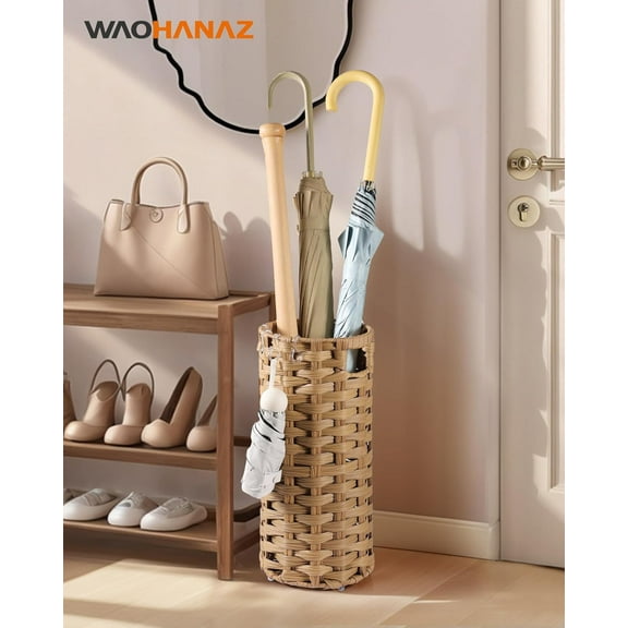 Rattan Umbrella Stand, Umbrella Holder for Entryway