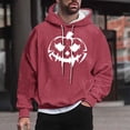 thumbnail image 1 of Sudadera con capucha de Halloween para hombre, informal, de moda, con cuello redondo, estampado, manga larga, blusa de poliéster, 1 of 5