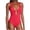 Red, variant on Babysbule Womens Swimwear Women With Chest Pad Without Underwire Solid Cutout Bodysuit Bikini Swimsuit