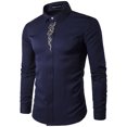 thumbnail image 1 of Chemise à Manches Longues pour Hommes Homme Décontractée Imprimée Col Montant Chemise de Base à Manches Longues Blouse Chemises à Manches Longues pour Hommes, 1 of 3