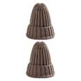 thumbnail image 2 of Jumpingount Nuevo gorro de invierno para mujer, gorro de punto, cálido, , a la moda, gorro de lana, gorro elegante que combina con todo caqui claro 2Conjunto, 2 of 6