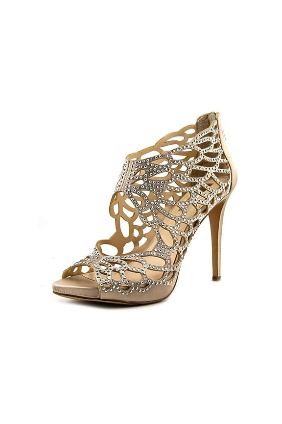 INC International Concepts Womens SARANE Fabric Open Toe, Bisque, Size 9.0