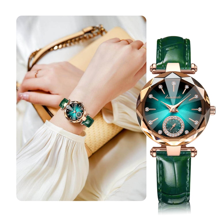 Alps Women's Round Diamond-Cut Quartz Watch photo 2