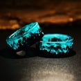 thumbnail image 3 of Unisex Resin Ring Blue Forest Epoxy Jewelry Creative Design Durable Handcrafted Gift For Men Women Style Flair, 3 of 6