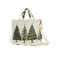 thumbnail image 7 of FORMRS Womens Corduroy Tote Bag Crossbody Shoulder Handbag with Pocket, Cartoon Christmas Trees, 7 of 7
