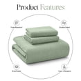 thumbnail image 6 of Ameha 3-Piece Linen Bedspread Set Ultrasonic Chevron Pattern Lightweight Quilt Olive Green Queen, 6 of 8