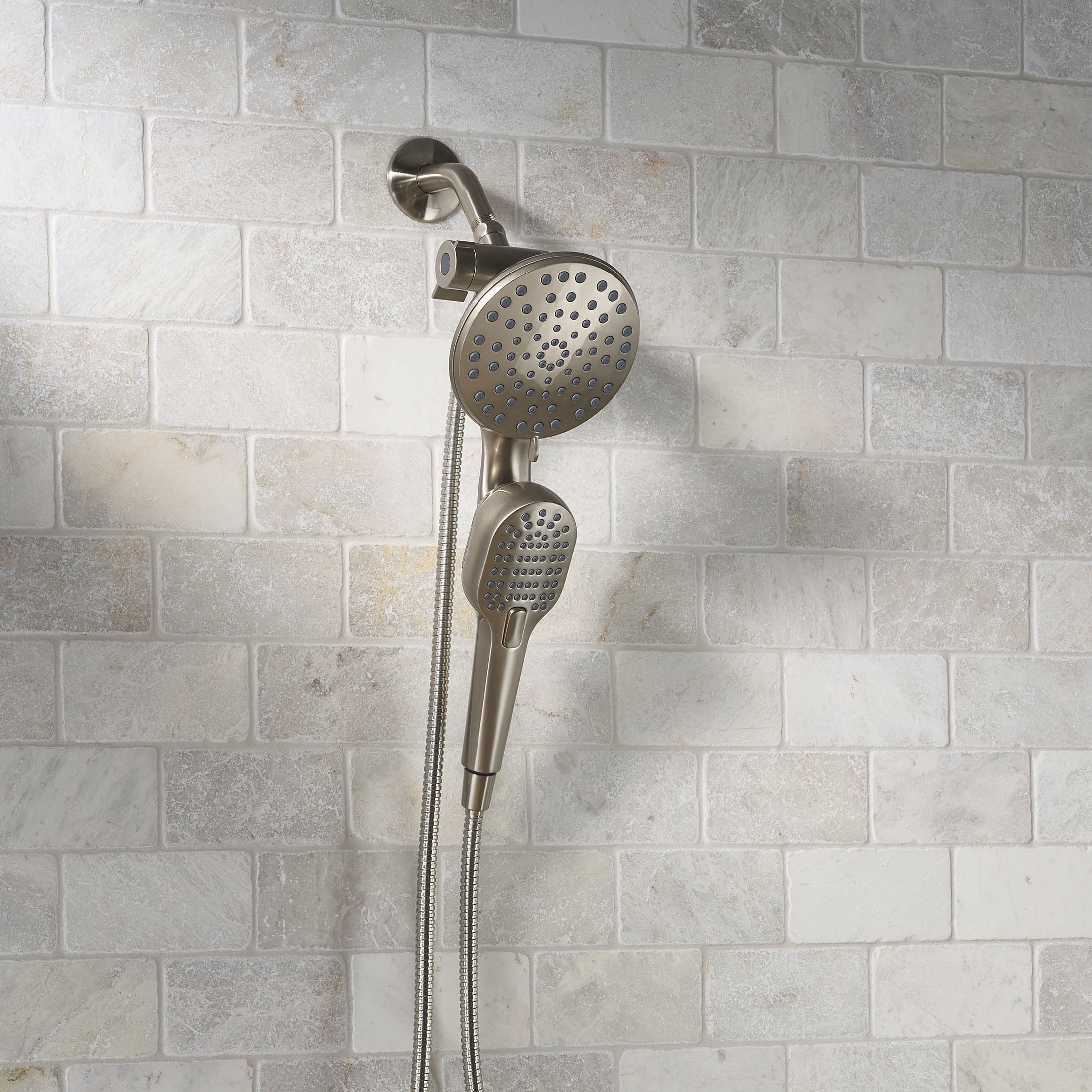 Better Homes & Gardens Magnetic Dual Showerhead Combo, 4-Spray, Satin Nickel